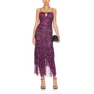 MISA Los Angeles Nicola Midi Dress in Electric Ditsy